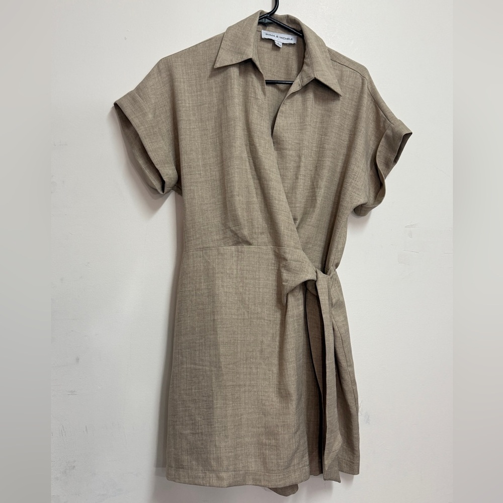 Tie up Emma & Michelle workwear jumpsuit shorts chic office wear romper - Picture 3 of 7